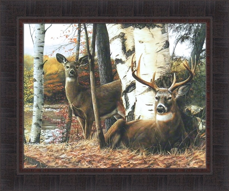 AUTUMN MAJESTY by Kevin Daniel 20×24 Deer Buck Doe Whitetail FRAMED WALL ART