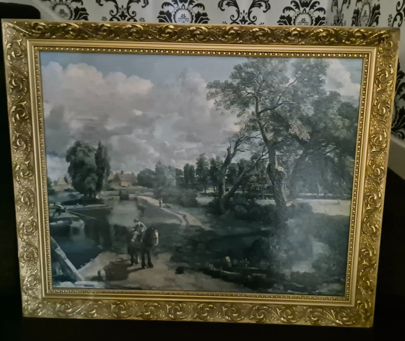 Vintage Flatford Mill - John Constable In Golden Frame 26in x 21.5in