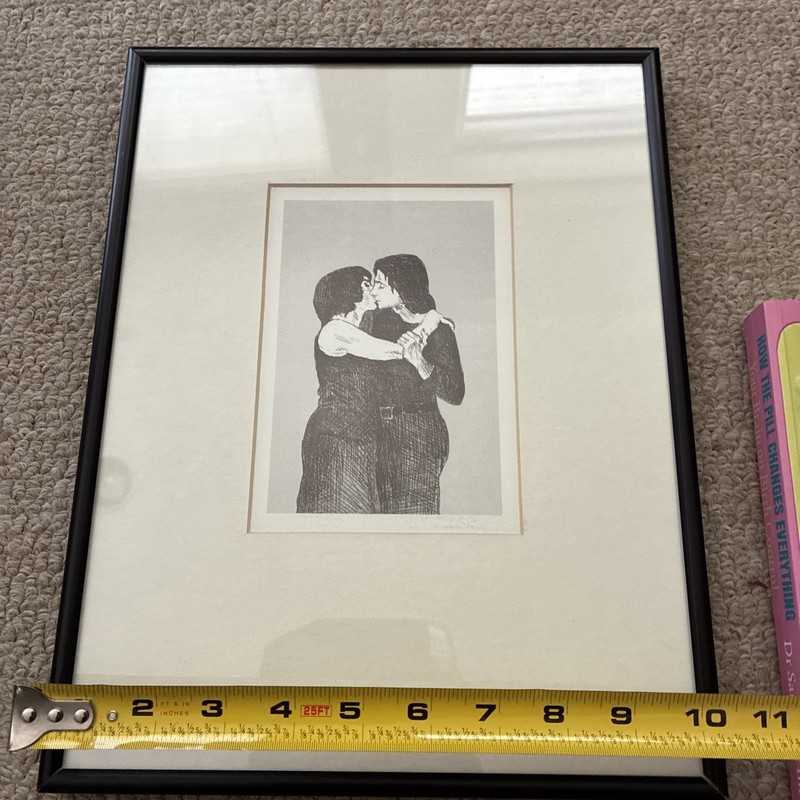 Raphael Soyer The Kiss Very Nicely Framed And Matted, A Reproduction Print gallery