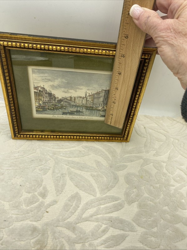 Vintage Venice Lithograph Etching Framed And Matted Print by Antonio Visentini gallery