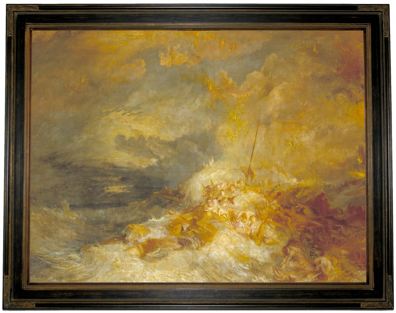 Turner Disaster at Sea 1835 Wood Framed Canvas Print Repro 18×24