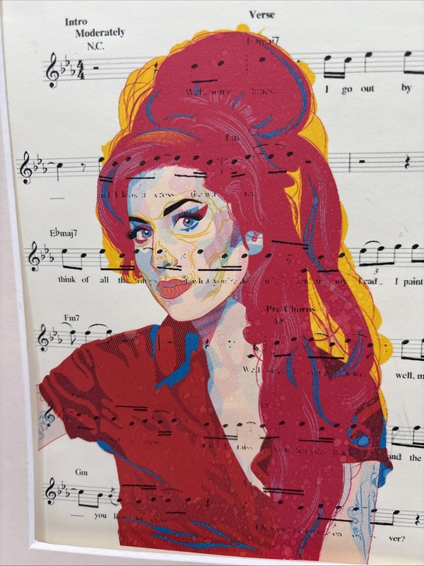 Amy Winehouse “Valerie” Sheet Music Matted Print gallery