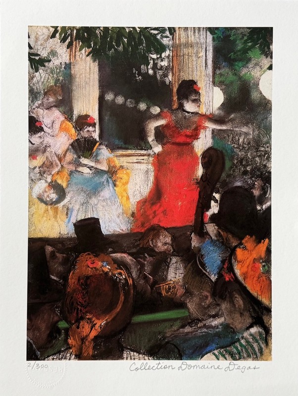 Edgar Degas CAFE CONCERT Estate Signed Stamped Limited Edition Giclee 15″ x 11″