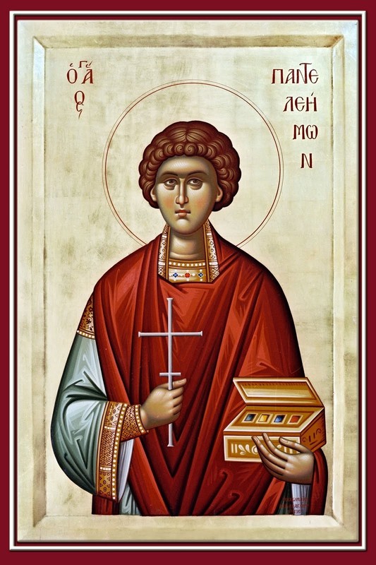 St Panteleimon (The Healer) GLOSSY PRINT on 8-1/2 x 11 INCH Glossy Stock