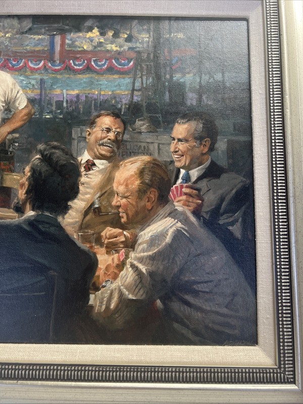 Andy Thomas True Blues Signed Democratic Presidents Playing Poker 16x22 art prin gallery