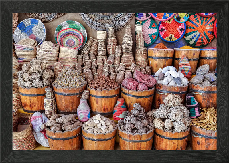 market stand in the old town of Asw Framed Wall Art Poster Canvas Print Picture