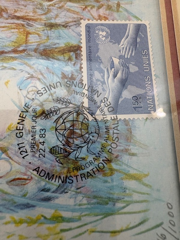 Edna Hibel 1983 "Mother Earth" Lithograph Original Frame Signed Stamped Numbered gallery