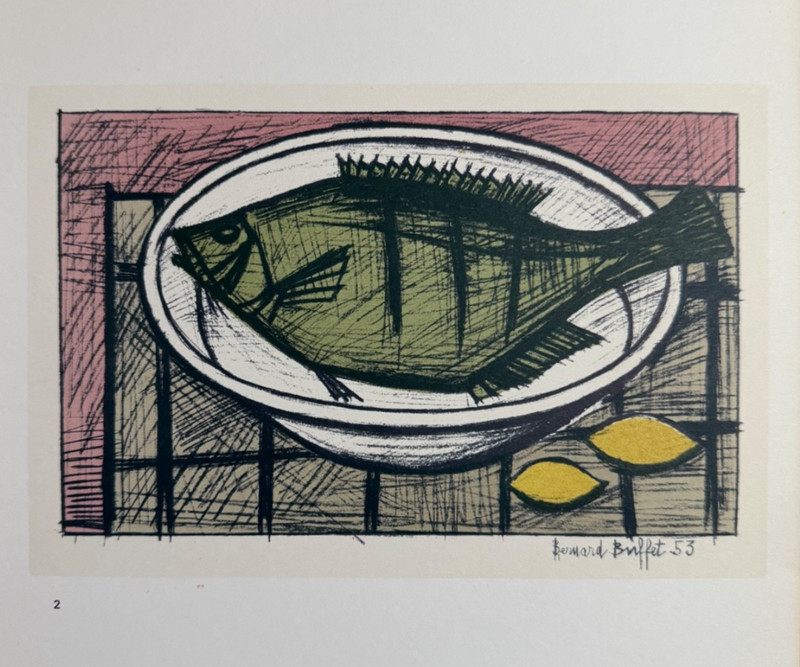 Bernard BUFFET Color Lithograph «Fish» Original 1967 Mourlot Print