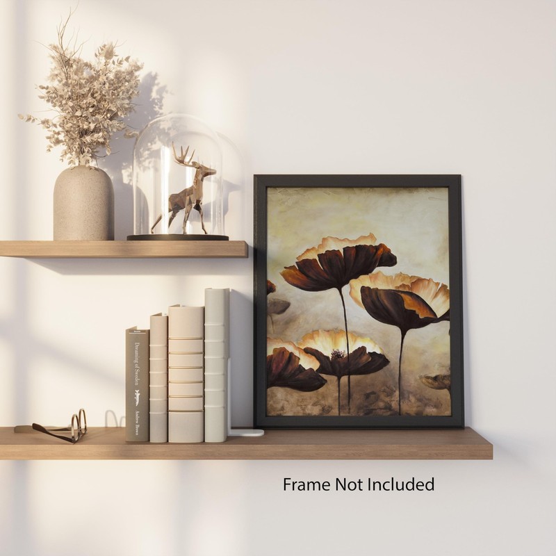 Botanical Neutral Poppy Meadow Neutral Poppy 8x10 Floral Print Wall Art Poster gallery