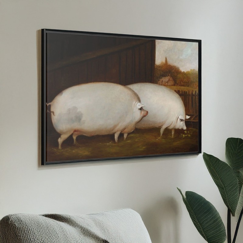 A Pair of Pigs Canvas Wall Art - Farm Animal Print gallery