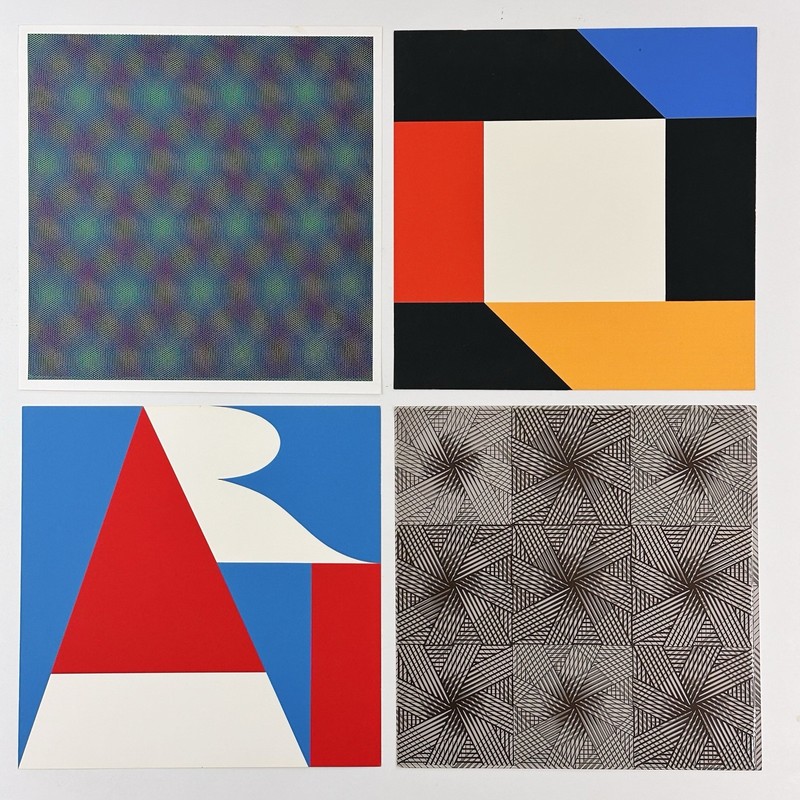 Mixed Lot of 4 Serigraphs Max Bill, Robert Indiana, Josef Levi, Herbert Kapitzki