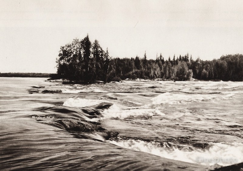 1925 Vintage Print CANADA ~ Rapids Churchill River Saskatchewan Landscape Photo