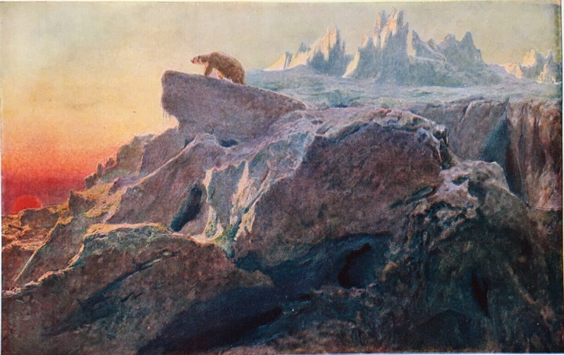 Beyond Man’s Footsteps by Briton Riviere – Antique Print 1902