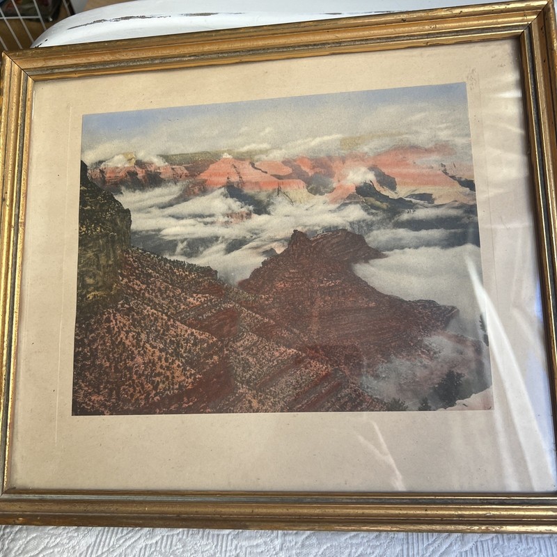 Antique Hand Tinted Grand Canyon Framed Print 14″ x 12″ #2C