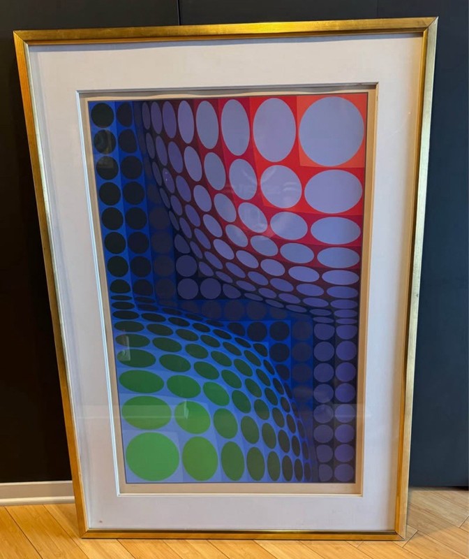 Victor Vasarely ‘Bi-Vega’ Framed, Signed & Numbered GREAT Condition!