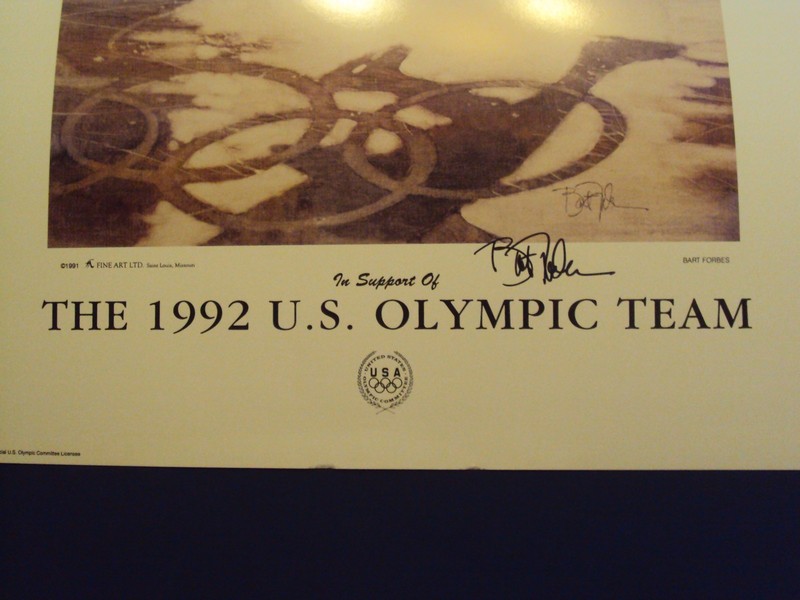 HAND SIGNED Bart Forbes art poster " Figure Skater " 1992 US Olympic Team gallery
