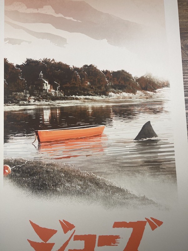 JAWS “Amity Harbor Red” Art Print Poster By JC Richard 10 X 24 Signed XX/100 gallery