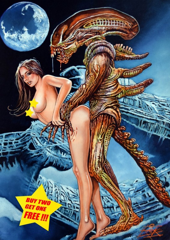 Suzi Does Alien / Fine Art Print / Sleeved W Backing Board / Signed Rick Melton