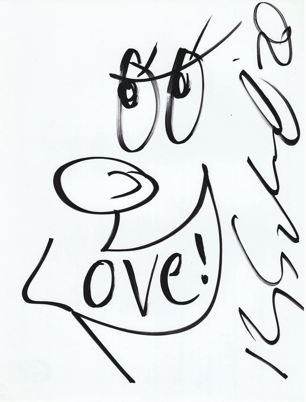 Kenny Scharf SIGNED Rare 1/1 Sketch 8×5 11 blank Paper Auto Painter SWAU COA