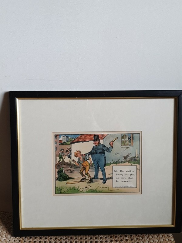 Charles Crombie antique Engraving Laws Of Cricket Num 32