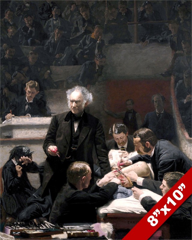 MED SCHOOL GROSS ANATOMY CLINIC SURGERY DEMO OIL PAINTING ART REAL CANVAS PRINT