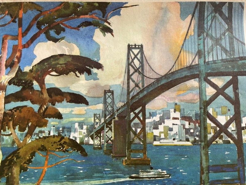 Oakland Bay San Francisco Millard Sheets 1950 United Airlines gallery