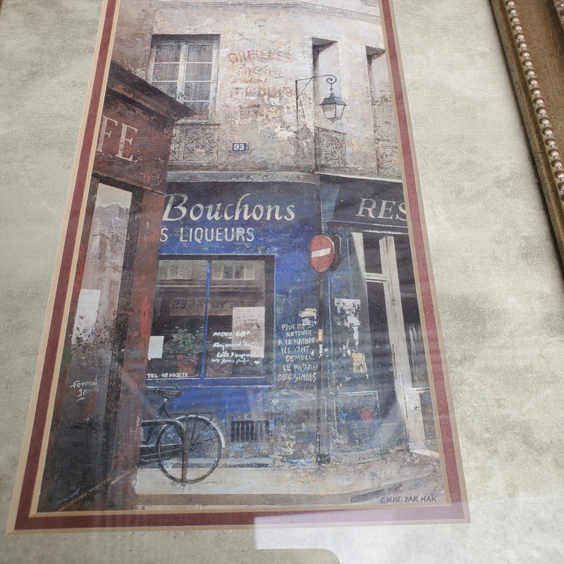 Chiu Tak Hak Glass Framed Art Prints France Paris Restaurant Store Front Pair gallery