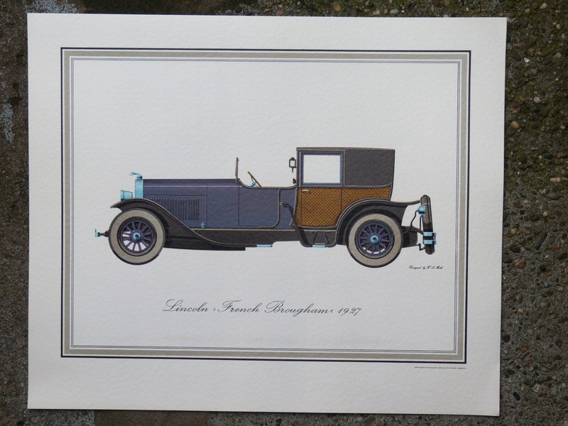 Lincoln French Brougham 1927 Hans A Muth rare vintage lithographie schuler 1969 gallery