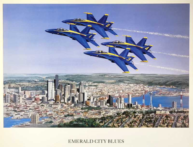 Vintage Blue Angels US Navy Aviation Art by Don Lee Seattle Seafair Puget Sound gallery
