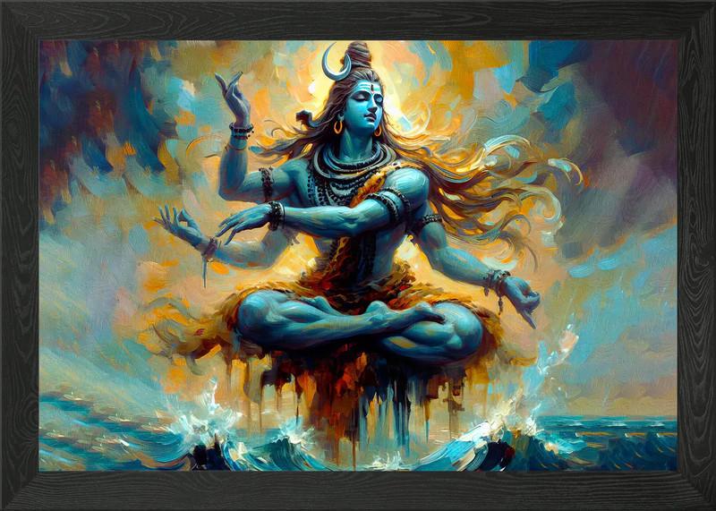 Shiva Yogi Framed Wall Art Poster Canvas Print Picture
