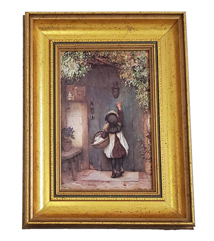 VINTAGE «THE VISITOR» CANVAS ART PRINT REPLICA PAINTING DESIGN TOSCANA FRAMED