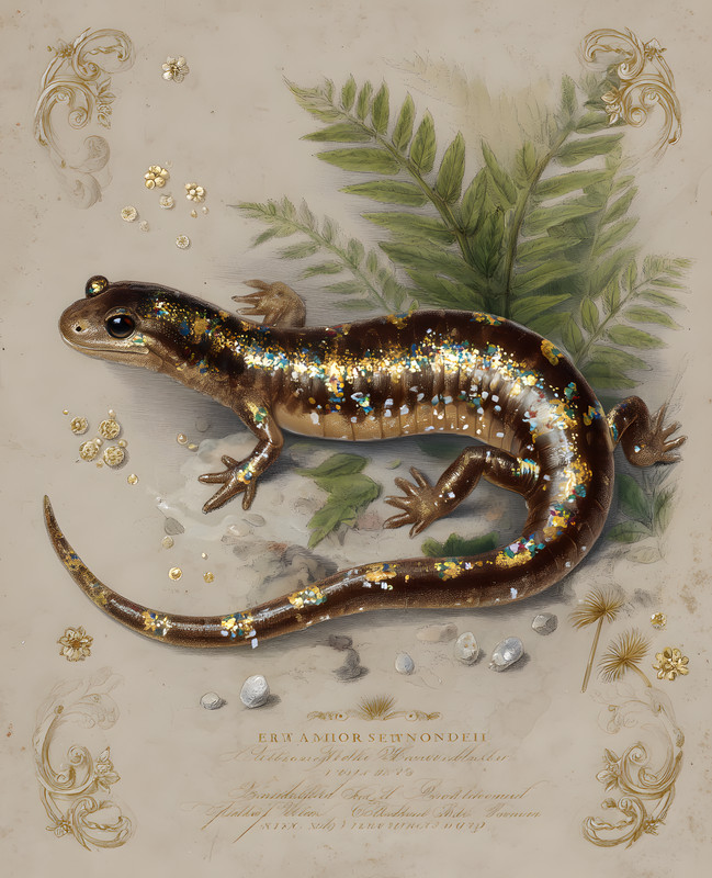 8×10 Salamander Fern Study Art Print – 388021157