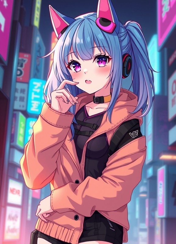 Female Fantasy Anime Cyberpunk WAIFU 4×6 Print – Fantasy Art 030526-23