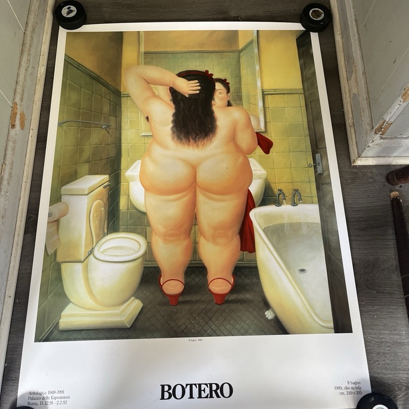 LATIN ART PRINT The Bath Fernando Botero 1991 Offset Lithograph Bathroom Poster gallery