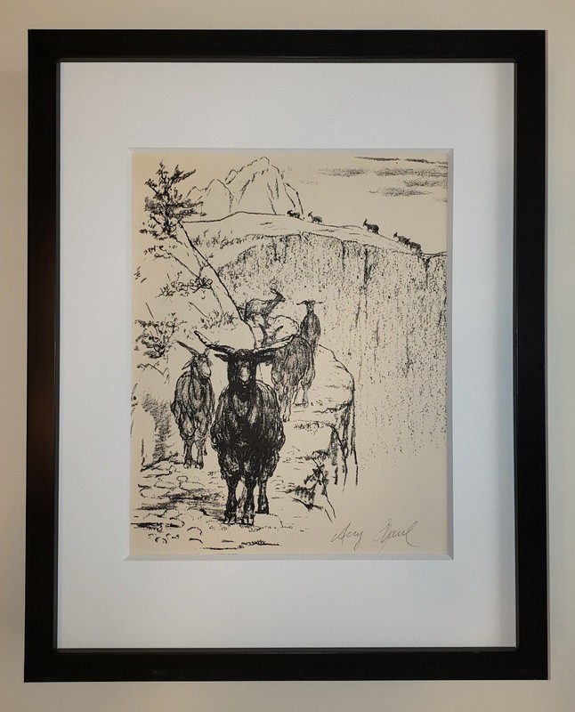 AUGUST GAUL Original HAND SIGNED German Expressionist LITHOGRAPH 1919 Framed