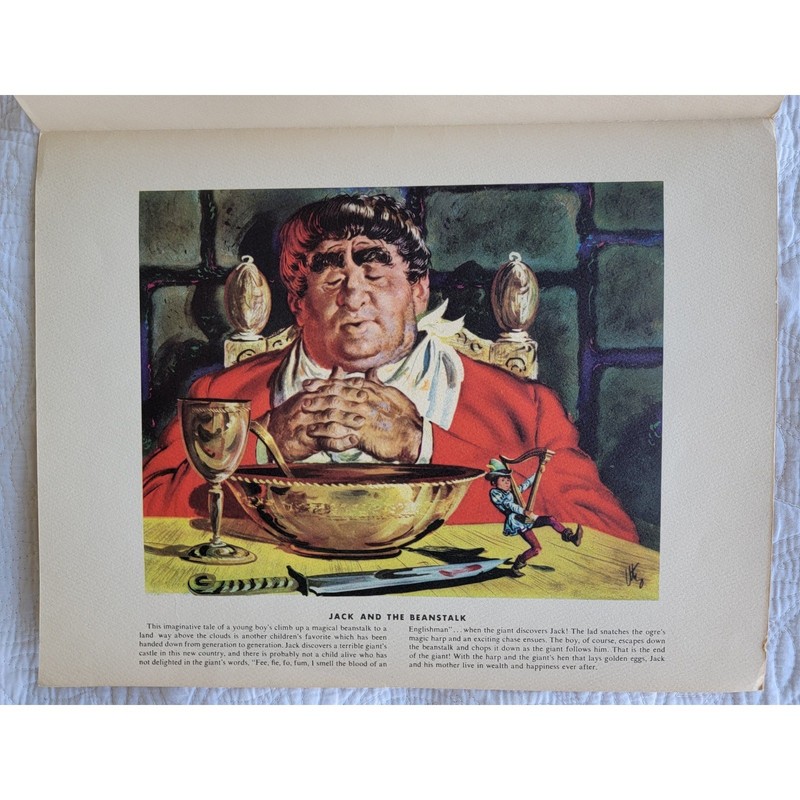 Vintage Jack and the Beanstalk Fairy Tale Art Print Illustration Thorton Utz