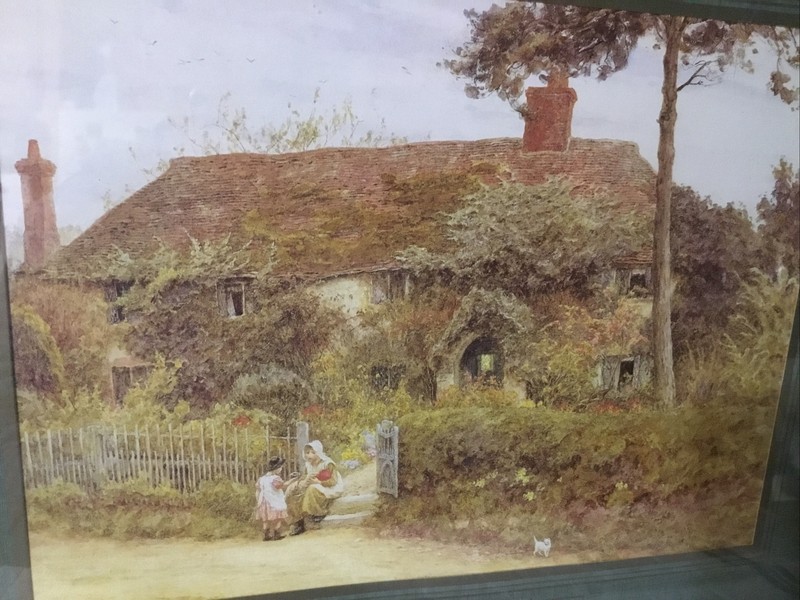 Hooks Farm Helen Allingham , Rare Lithograph In Print Professional Frame. gallery