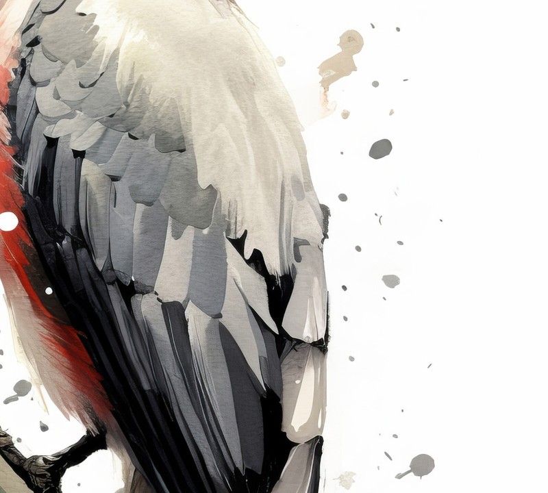 Vivid Pileated Woodpecker Watercolor Print - Bird Art of Nature's Elegance 5"x7" gallery