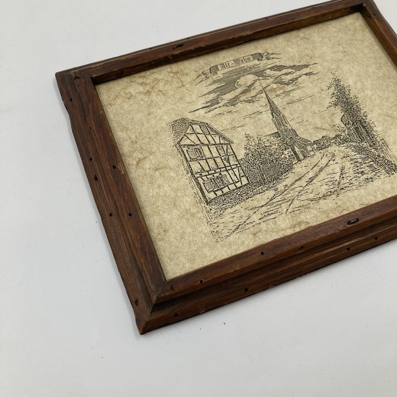 Alt-Wahn Germany Church Scene Vintage Framed Print 13x17cm Rustic Wood Frame gallery