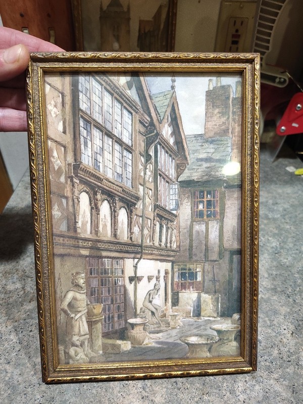 Featherstone Robson (1880-1936) Pair of Framed Prints Street Scenes Vintage