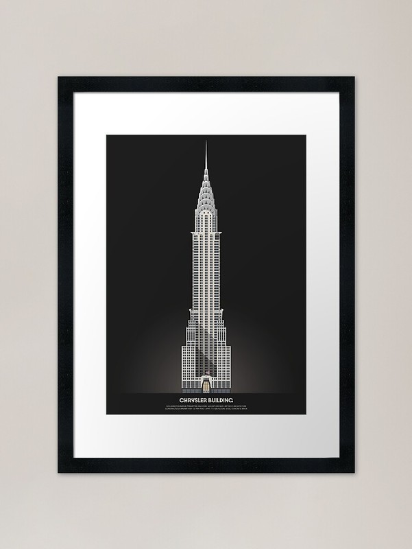 The Chrysler Building New York Arch Framed Wall Art Poster Canvas Print Picture