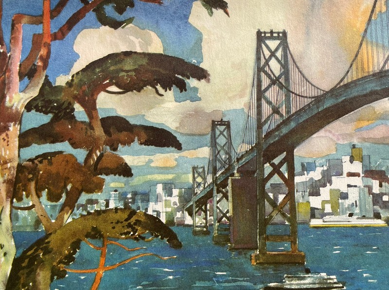 Oakland Bay San Francisco Millard Sheets 1950 United Airlines gallery