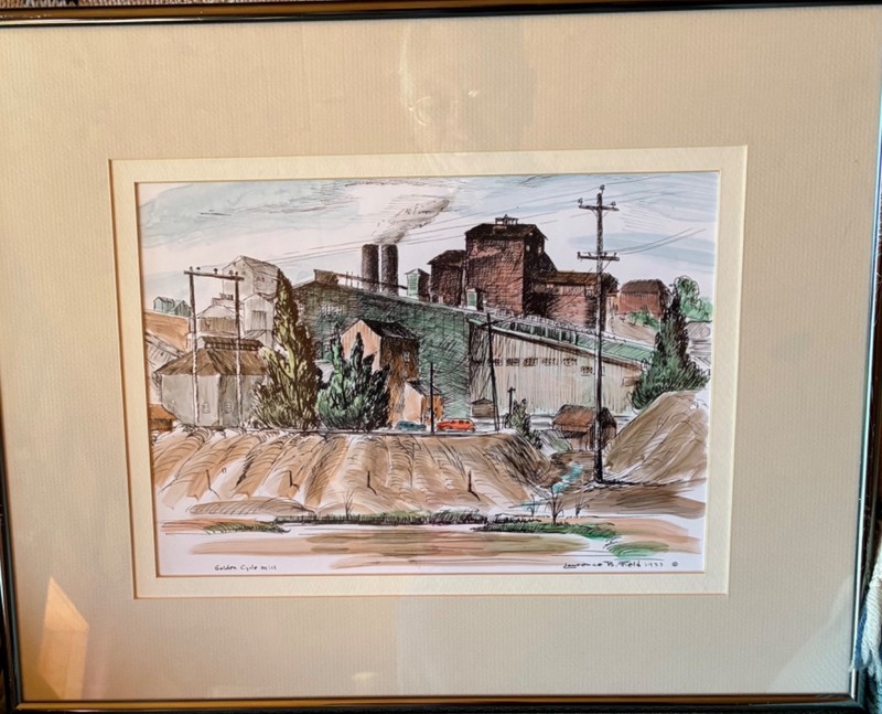 Colorado Artist Laurence Field Rare Photolithograph of Golden Cycle Mill # 1/5