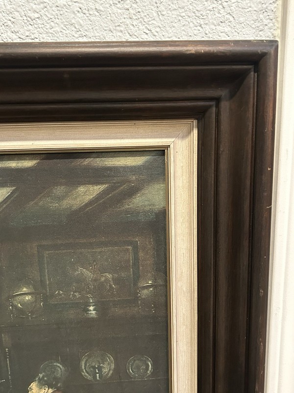 Vintage Frank Moss Bennett The Hunt Breakfast Art Print With Frame 39X29 gallery