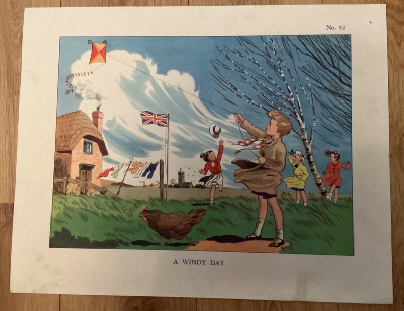 14 x Rare Antique 1938 Macmillan School Posters Enid Blyton 52cm x 41cm