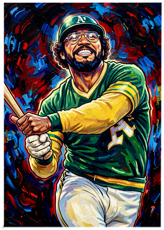 REGGIE JACKSON * Oakland Athletics * BASEBALL * Illustrated Art Card * ATC ACEO