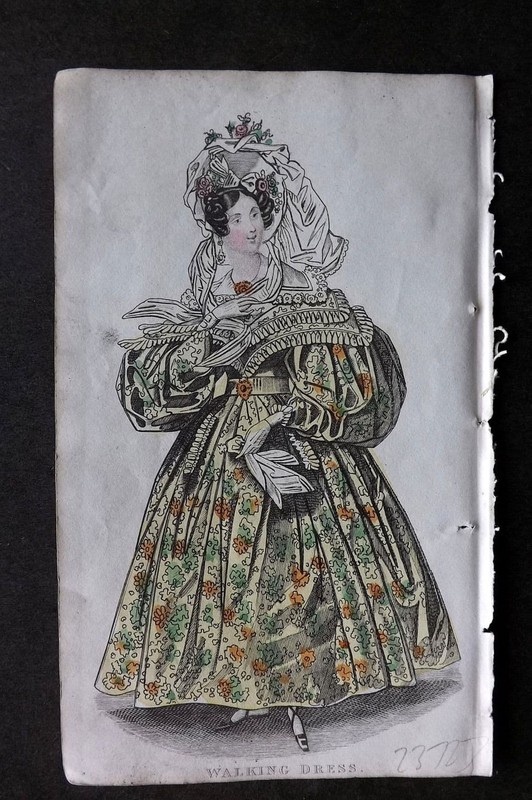 Ladies’ Cabinet 1834 Hand Colored Fashion Plate. Walking Dress 23