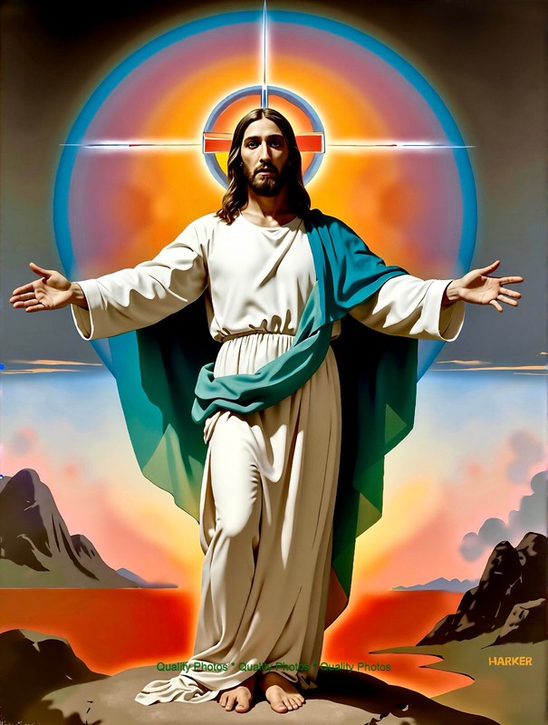 Jesus Christ Welcomes All to the Light 8.5×11″ Photo Print Style Pénot/Harker