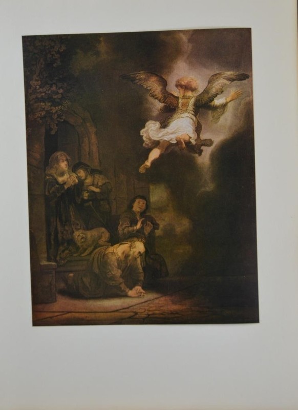 Vintage Rembrandt The Angel Leaves Tobias 1950 Adams Art Print Wall Art History