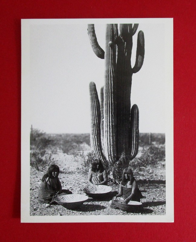 EDWARD CURTIS VINTAGE 4.8" x 6.4" B/W PHOTO ARTCARD AMERICAN INDIAN WOMEN